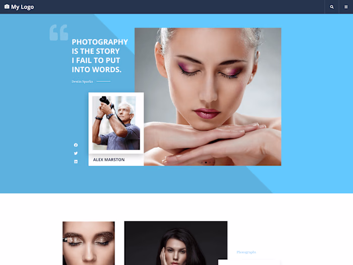 Stylish Website UI Design for Photography Services