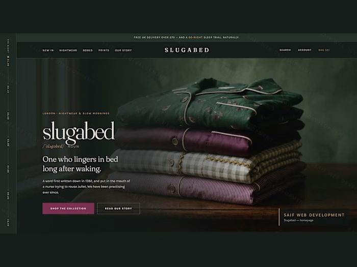 A self-initiated concept build for a British sleepwear label...