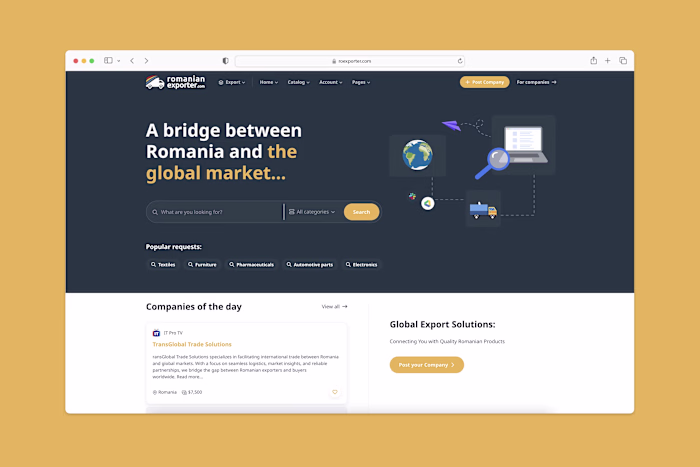 
RoExporter: Full-Stack Web Application for Global Trade