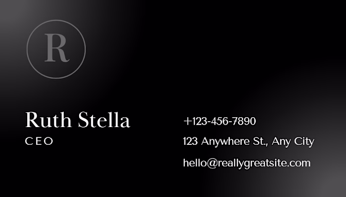Minimalist Business Card Design Clean black business card de...