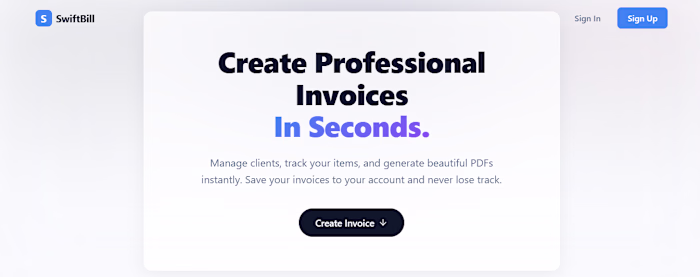SwiftBill — Full-Stack Invoicing Platform