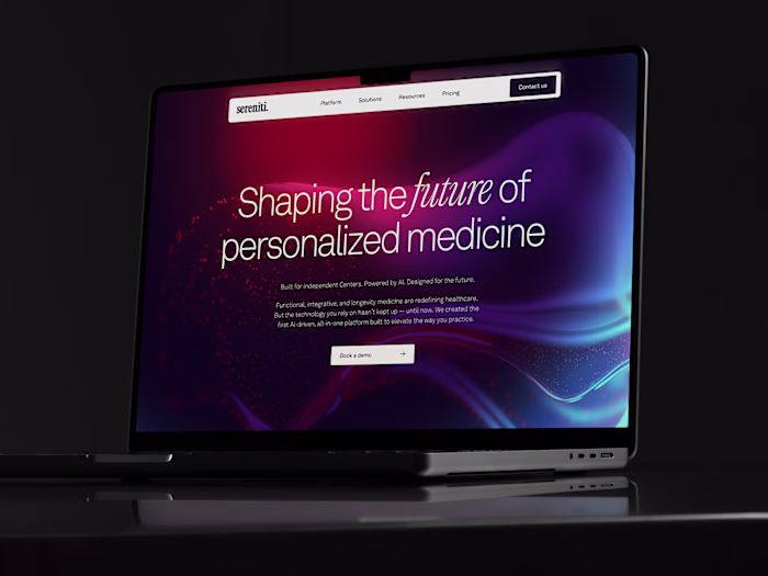 AI Healthcare Website - Sereniti Hero Page v.1.0