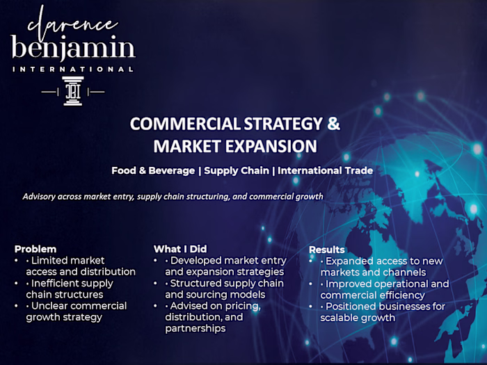Provided strategic advisory across food