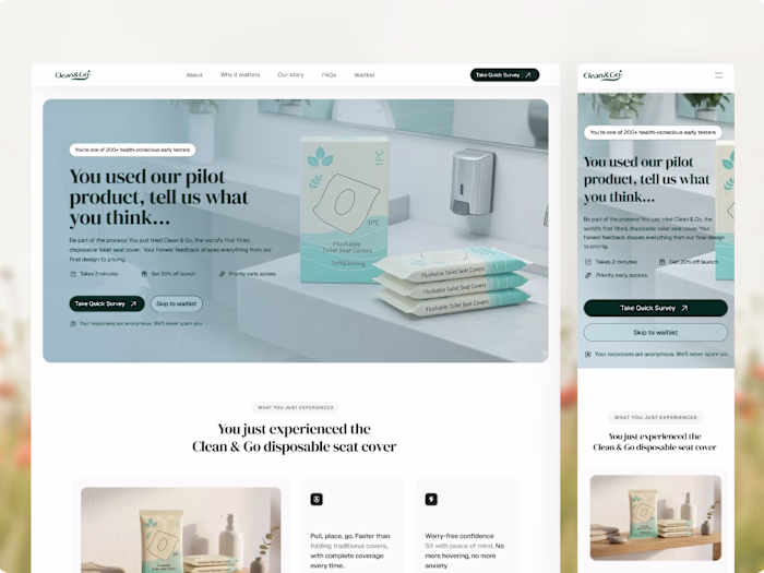 Conversion-Focused Landing Page for Hygiene Brand