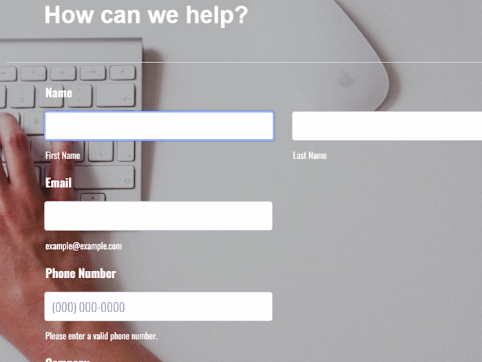 created a form that sends