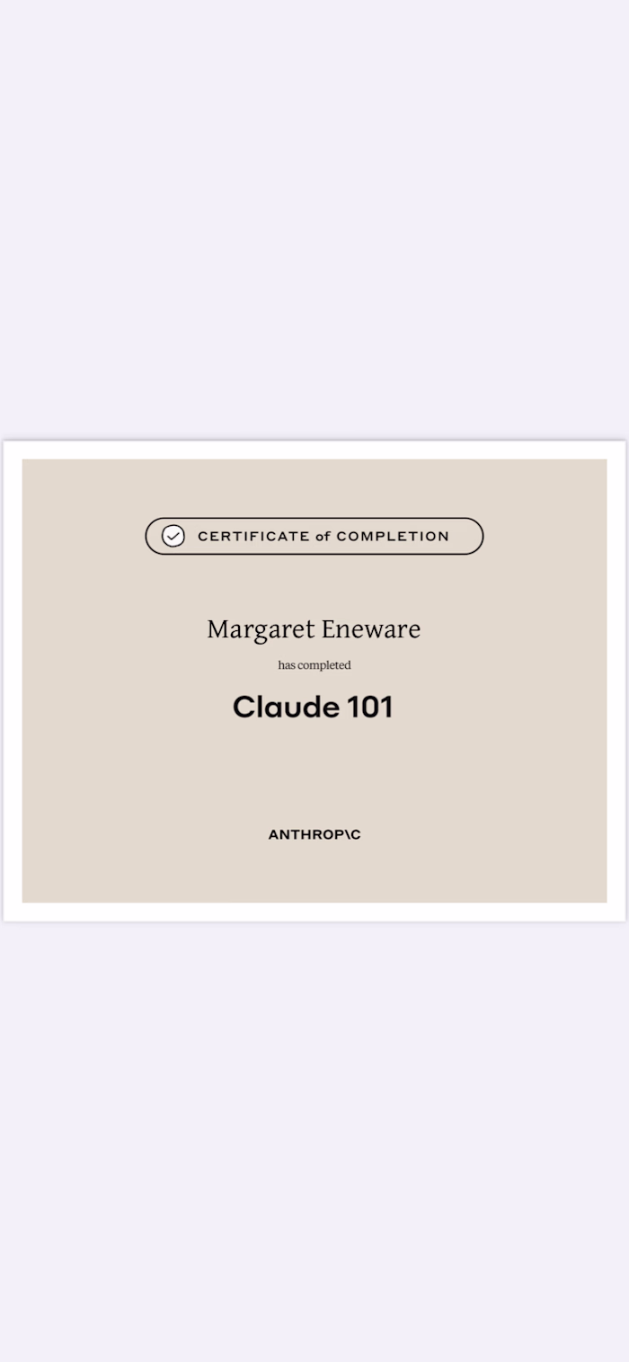 🎉 Completed Claude 101 by