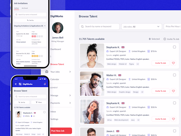 Hiring & Management Platform UX/UI Design