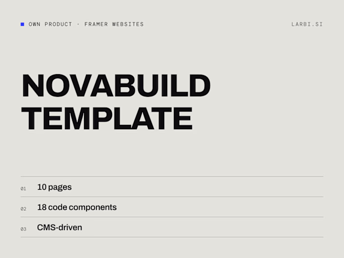 Novabuild: agency template for Framer