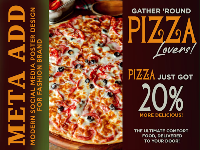 Pizza Brand Meta Ad – Clean & Engaging Design