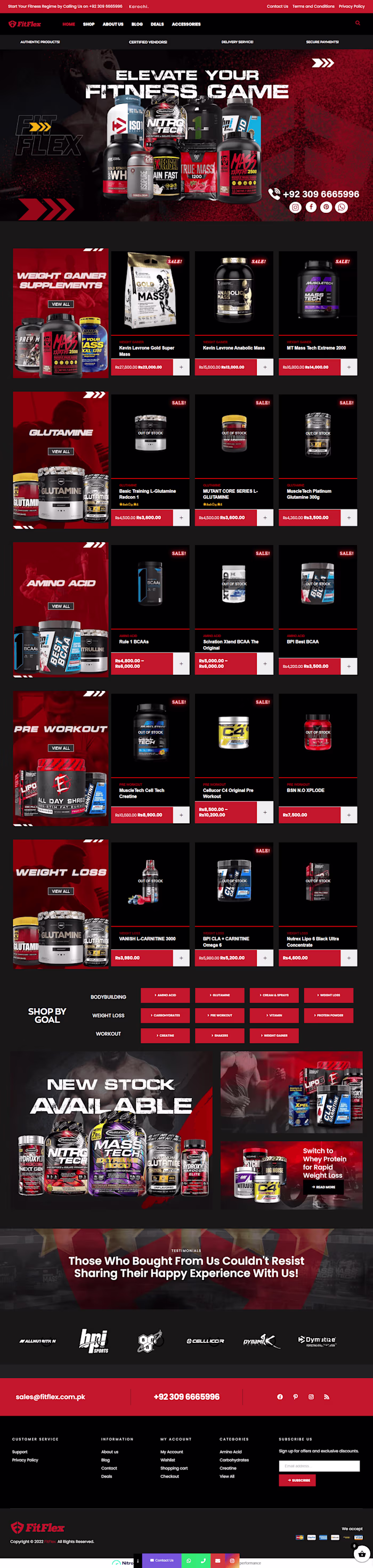 Suppliment website design with modern look
