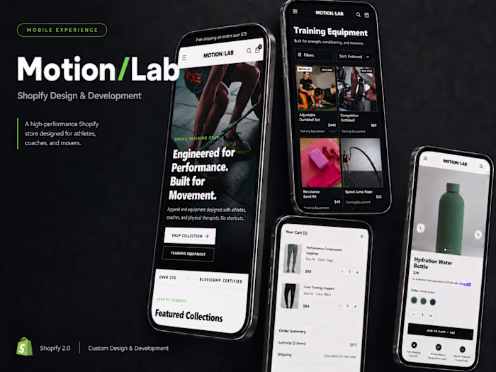 Shopify Fitness Storefront Design