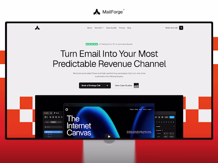Web design for an email