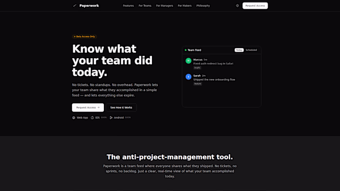 Paperwork is project management without