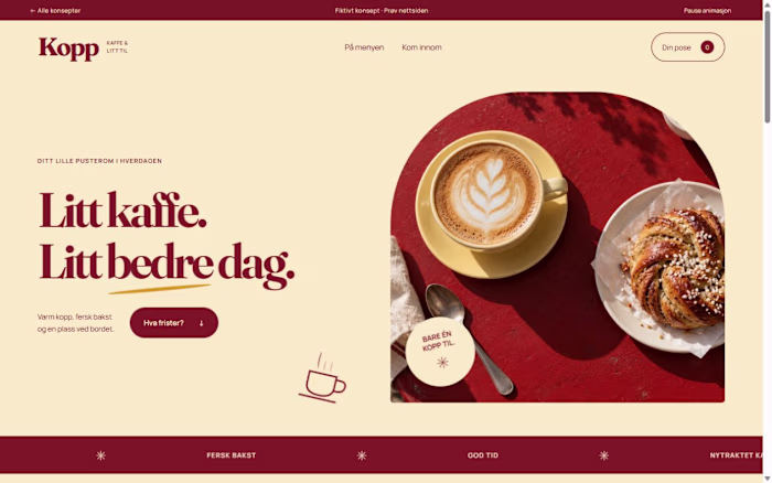 KOPP – nettside for kafé