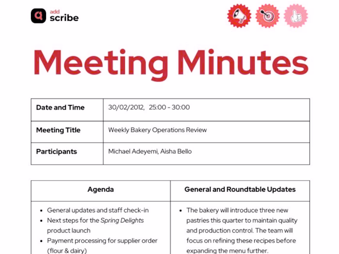 Meeting Notes and Action Points
