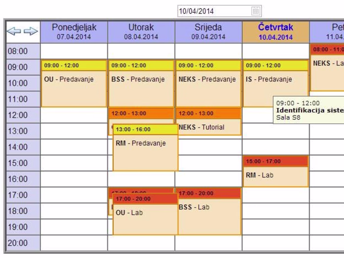 Week scheduler