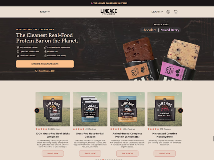 Lineage Provisions Home Page Develop