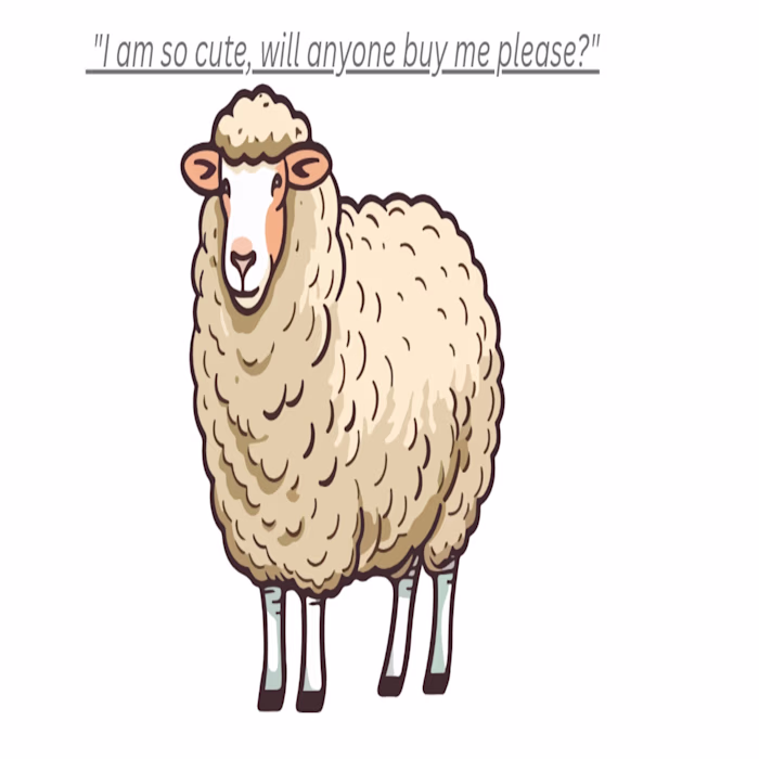 ​Title: Fluffy Sheep Cartoon Character