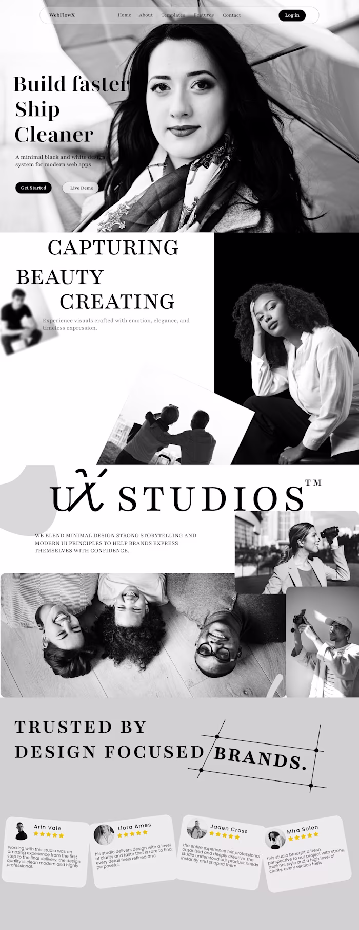 This project explores a modern black and white creative stud...