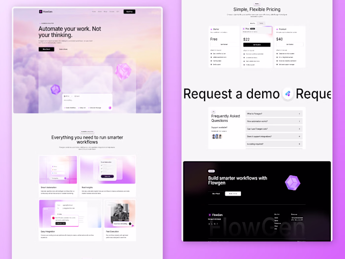 FlowGen AI Workflow Automation Website