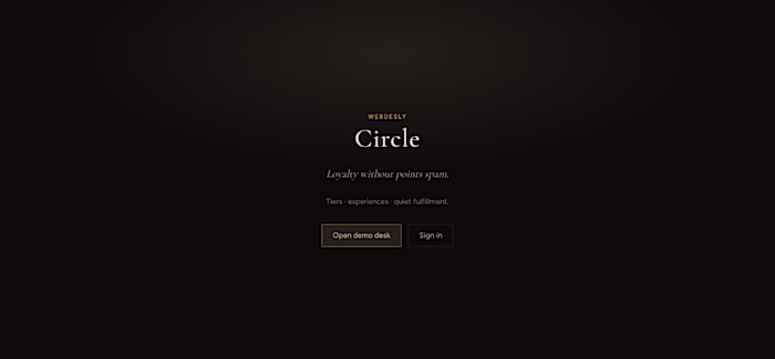 Webdesly Circle — Luxury Loyalty