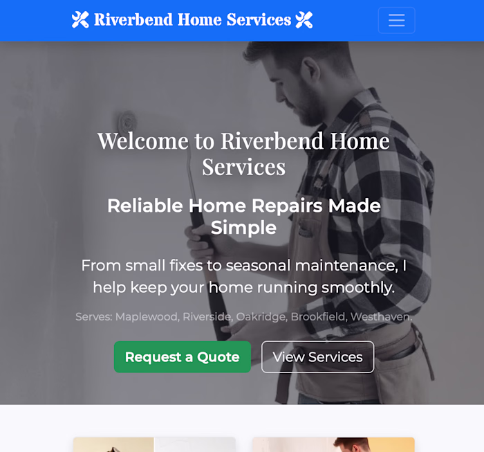 Riverbend Home Services: Responsive Business Website