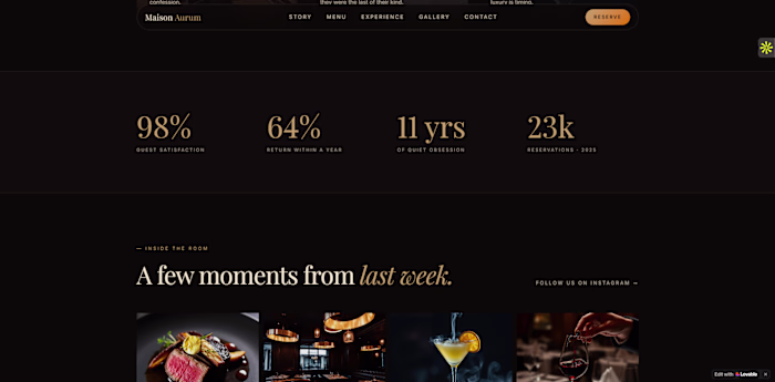 I designed a restaurant website
