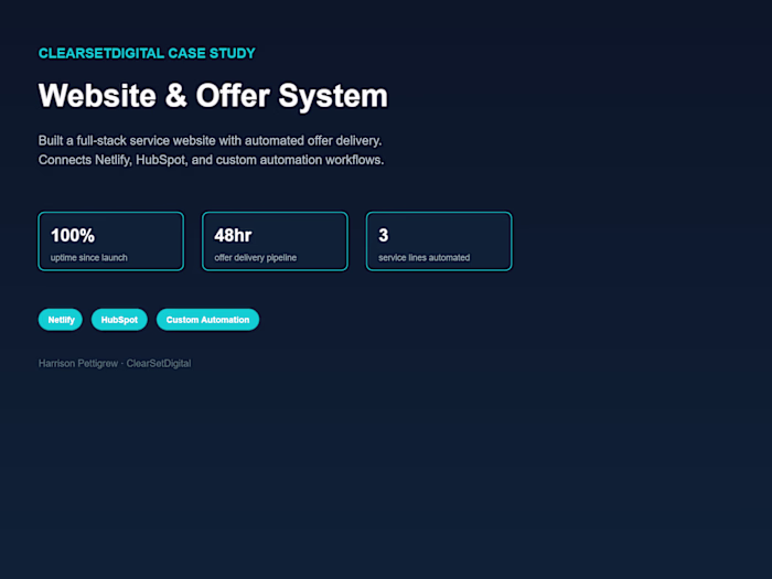 ClearSetDigital Website & Offer System