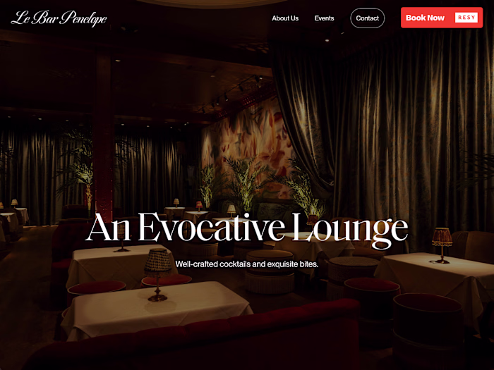 Le Bar Penelope Website Design