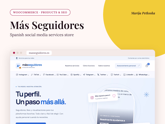 Más Seguidores: Spanish Store Content and SEO