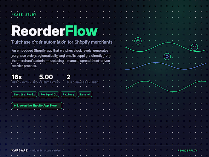 ReorderFlow — Purchase Order Automation for Shopify