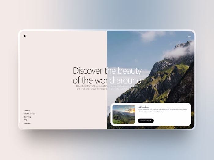 Travel Website UI Concept