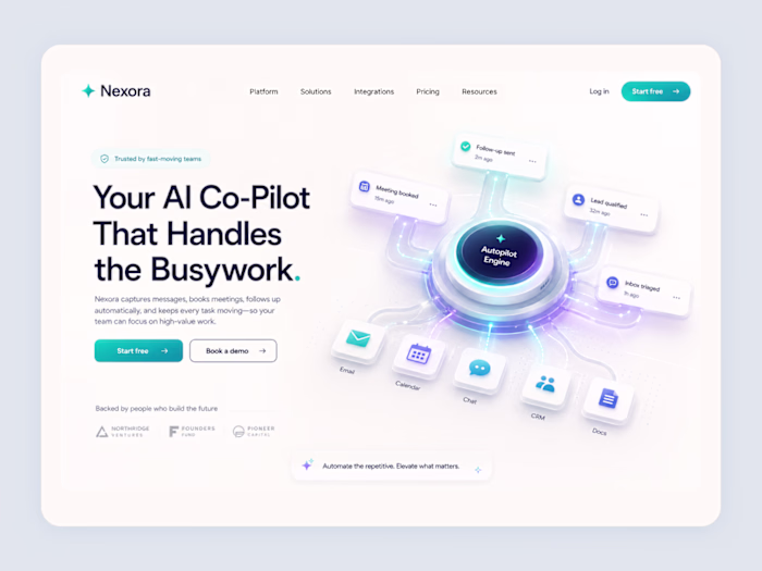 Landing page for an AI