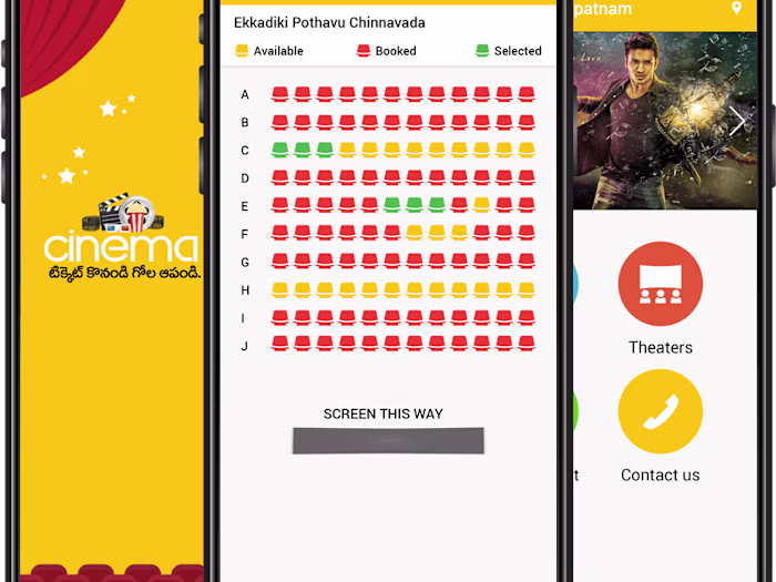 designed movie ticket app