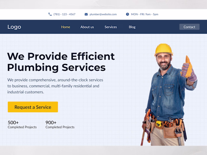 Web design in Figma for plumber