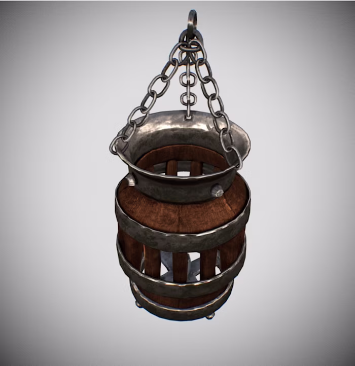 Realtime 3D Wood Lantern Model