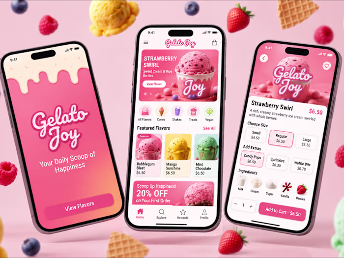 Gelato Joy — Ice Cream Ordering Mobile App Design & Development