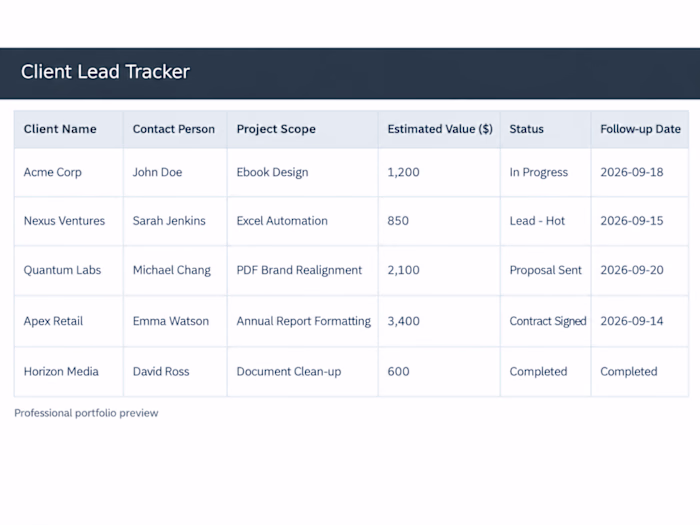 Client Lead Tracker