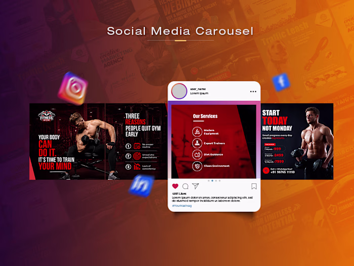 A collection of three social