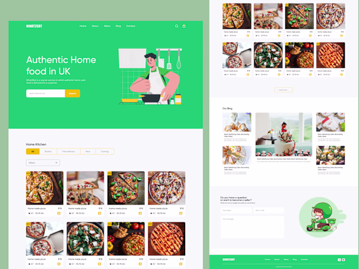 Food ordering landing page design.