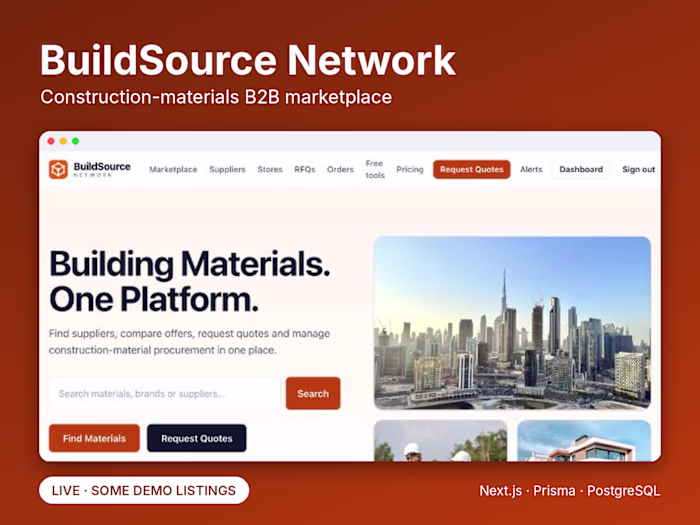 BuildSource Network: Construction Materials Marketplace
