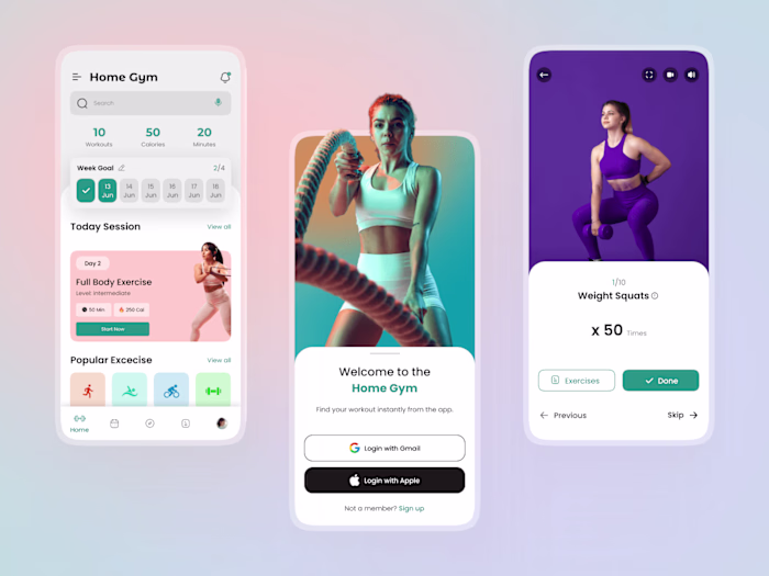 Gym App Design