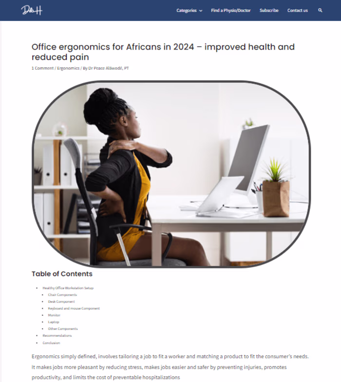 Data and Health Website Development