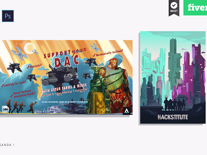 Retro Propaganda Style Game Poster Artwork