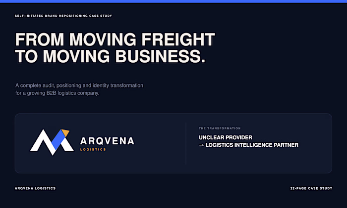 ARQVENA Logistics | Brand Positioning and Identity System