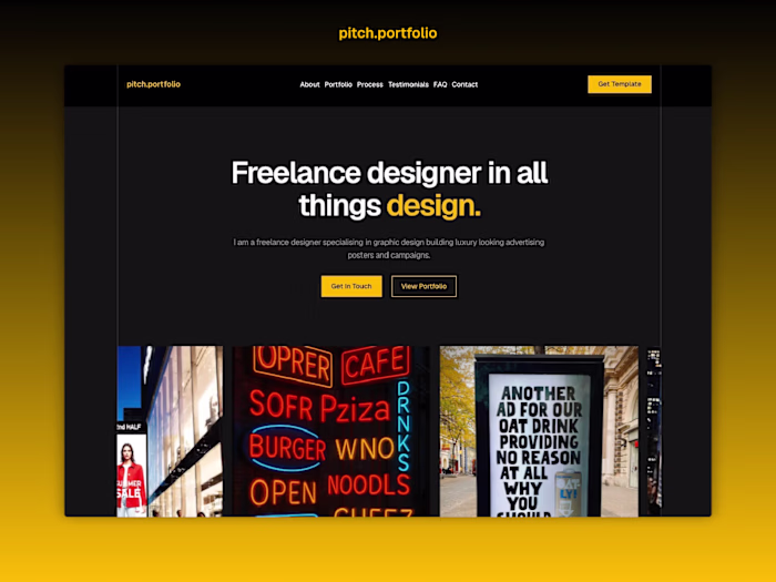 Pitched - Personal Portfolio Framer Template