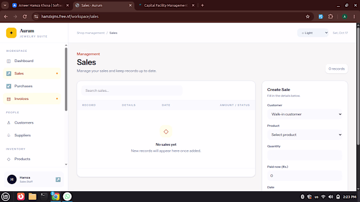 A jewelry business management system