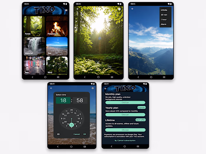 TIXO - Flutter Relaxation & Sleep App