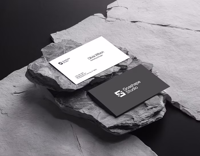 Modern Business Cards Mockup - Marble Rocks