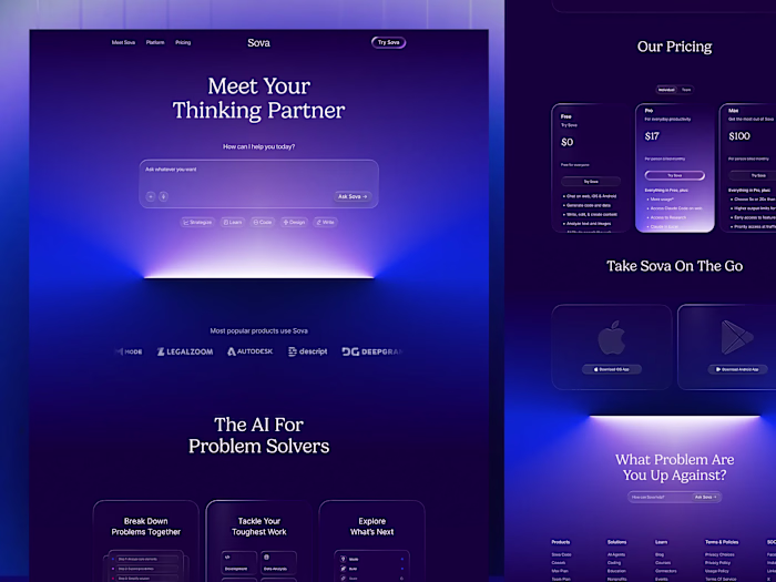 Sova AI — Dark SaaS